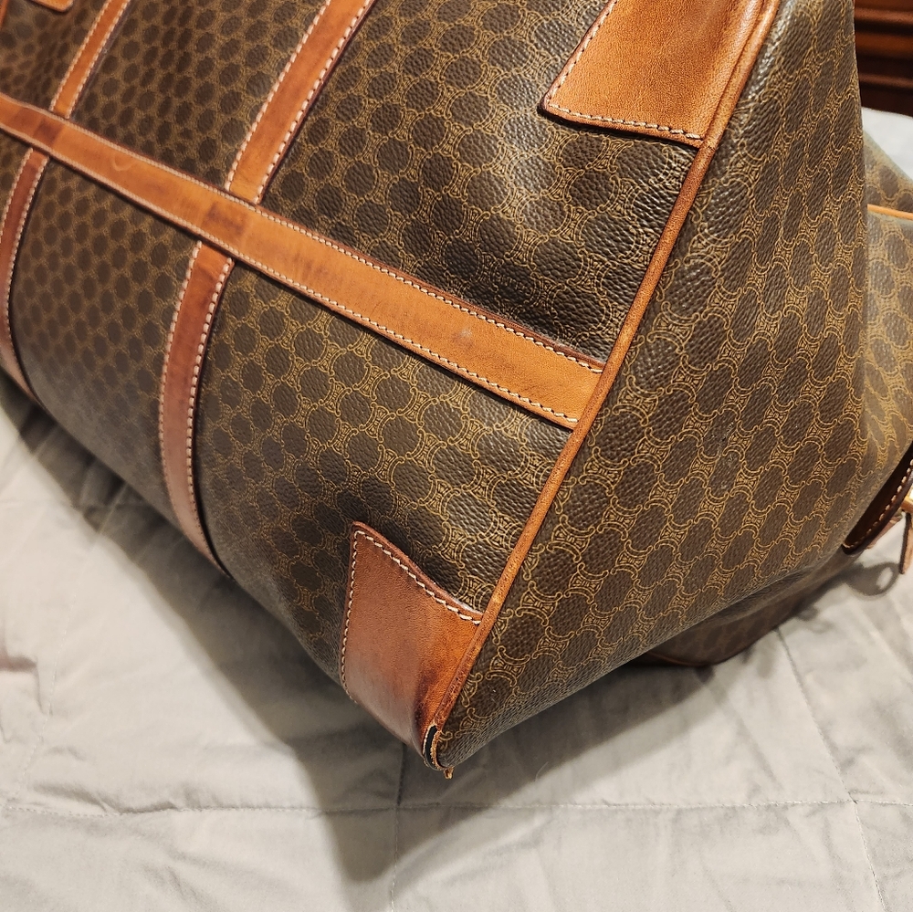 Celine Honeycomb Monogram, COA, OG $240O Leather Boston Duffel18" GUC - Picture 8 of 9